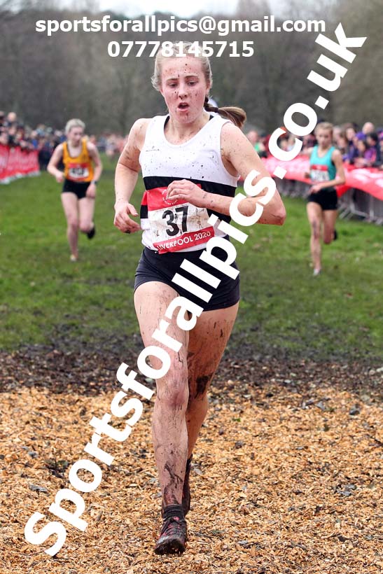 Senior girls, 2020 New Balance English Schools Champs., Sefton Park, Liverpool. Photo: David T. Hewitson/Sports for All Pics